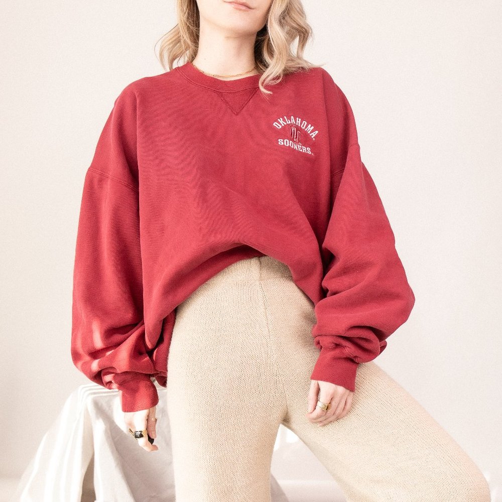 Vintage Oklahoma Sooners red crewneck sweater